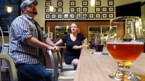 grant of urge gastropub and cambria griffith of the bruery in the tasting room