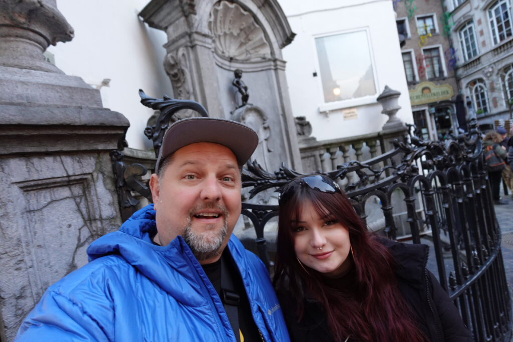 Checking out Brussel's Mannequin Pis with a belly full of andoiette AAAAA and Cantillon Gueuze. 